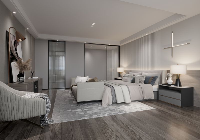 Modern Bedroom Hardwood Floor